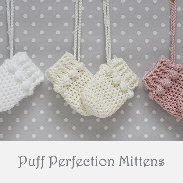 BABY MITTENS PATTERN, Unisex Crochet Mittens - Include five sizes Prem - 18 months, Easy Tutorial, Aran weight yarn, Dk weight usa terms