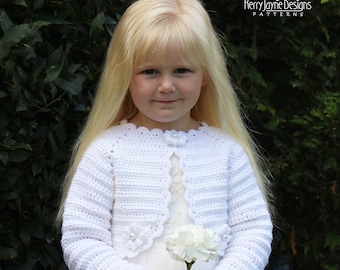 CROCHET SHRUG PATTERN - Let's Go Party - Bolero Shrug Cardigan - Special Occasion - 9 Sizes Newborn up to 10 years, Photo Tutorial included