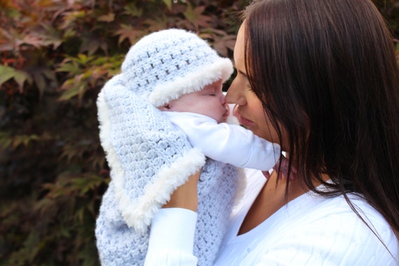 Crochet Pattern LITTLE DUCHESS Baby Blanket Pattern Baby Hat