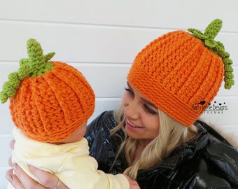 HALLOWEEN HAT UK crochet Pattern Pumpkin Hat Crochet Pattern Crochet Pumpkin Hat Pattern Includes 6 sizes Baby Toddler Child Teen Women Mens