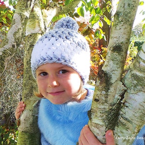 CHILD'S CROCHET HAT Pattern Child Nordic Snow hat pattern Child sizes Bobble hat pattern Girls hat pattern Childs Pom Pom Hat Boys N0. 22a image 3