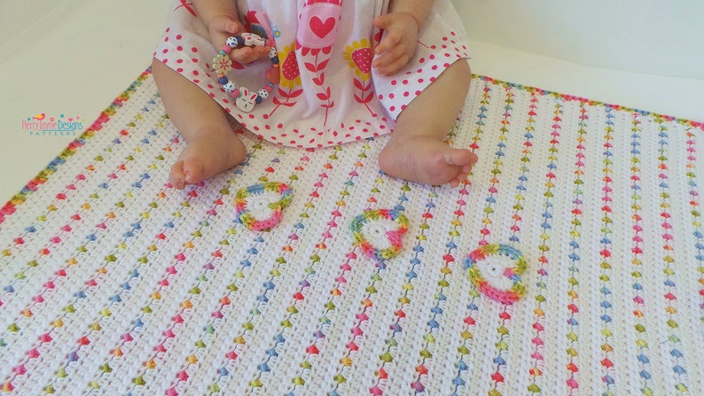 Crochet Baby Blanket Pattern, LOVE U LOTS.. like Jelly Tots Crochet Blanket Pattern, Love you lots like jelly tots, Baby Blanket Pattern UK image 7