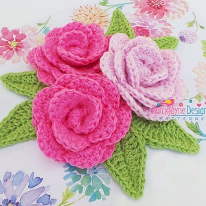 KERRYS CAMELLIA  FLOWER Pattern Crochet Flower Pattern Flower And Leaf Crochet Pattern Crochet leaf pattern Flower Crochet Pattern leaves