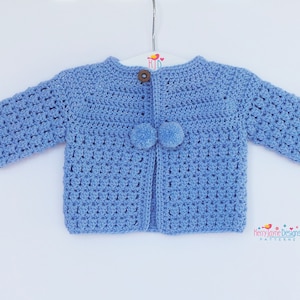 BABY CARDIGAN, CROCHET Pattern, Unisex cardigan, Photo Tutorial, Baby Girl Cardigan, Baby Boy Cardigan, Preemie Baby, Sizes Prem up to 2 yrs image 3