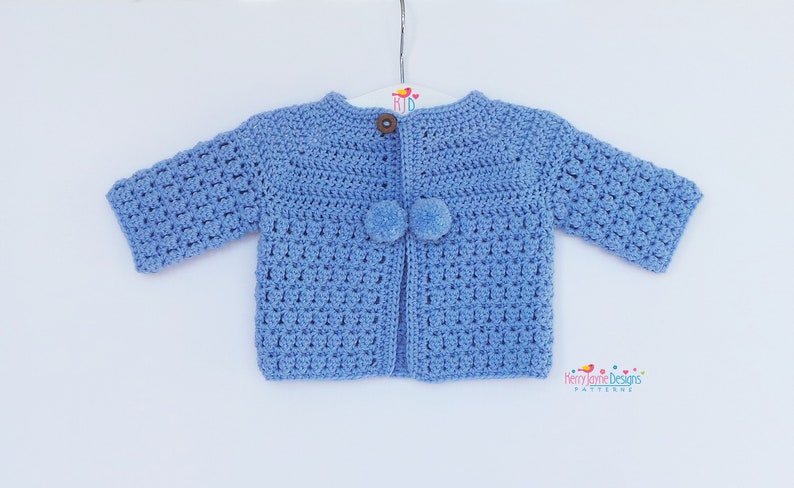 BABY CARDIGAN, CROCHET Pattern, Unisex cardigan, Photo Tutorial, Baby Girl Cardigan, Baby Boy Cardigan, Preemie Baby, Sizes Prem up to 2 yrs image 3