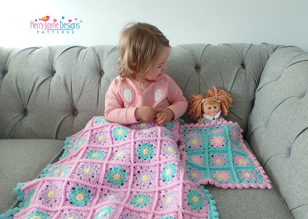 GRANNY SQUARE CROCHET Blanket Pattern Dolly Daisy Blanket Dolly and Me  Crochet Blanket Pattern Includes Step by Step Photo Tutorial