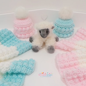 BABY BLANKET CROCHET Pattern set  Puff stitch Baby blanket and hat pattern Baby Blanket pattern Crochet Hat Pattern Sizes Newborn - Xl Adult