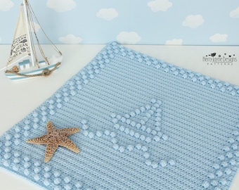 SHIP AHOY CROCHET Blanket Pattern - Includes Photo tutorial, Graphghan to follow, Step by step instructions, Fabulous photos, Stitch guide.