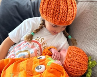 PUMPKIN HAT Crochet Pattern Halloween Hat pattern Pumpkin Hat Crochet pattern Beginner Friendly pattern Halloween costume Women Children