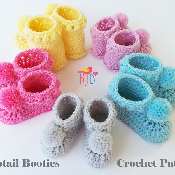 CROCHET BOOTIES PATTERN, Unisex Baby Booties, Comprend cinq tailles Prem - 18 mois, Easy Tutorial, Unisex Baby Booties, Dk crochet pattern