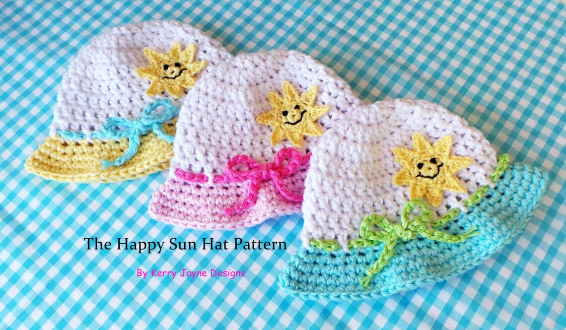 Crochet Pattern HAPPY SUN HAT Baby Summer Hat Pattern Cotton Etsy