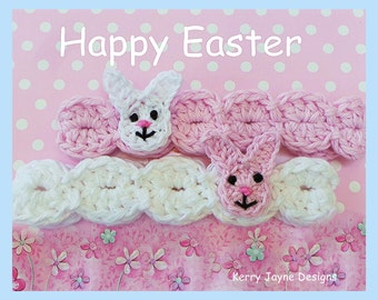 BUNNY BAND Crochet pattern Crochet headband pattern Bunny headband pattern Easter headband pattern Bunny applique pattern 8 sizes pattern