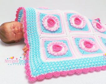 Cupcake Heart Blanket Crochet Pattern Crochet Baby Blanket Pattern Crochet Heart Blanket Crochet Pattern Instant PDF Crochet Pattern UK Baby