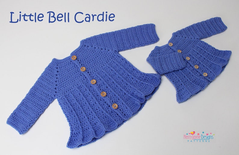 CROCHET CARDIGAN PATTERN Little Bell Cardie Crochet Pattern includes Photo Tutorial, Sizes Newborn up to 8 years, Baby, Child Pattern image 3
