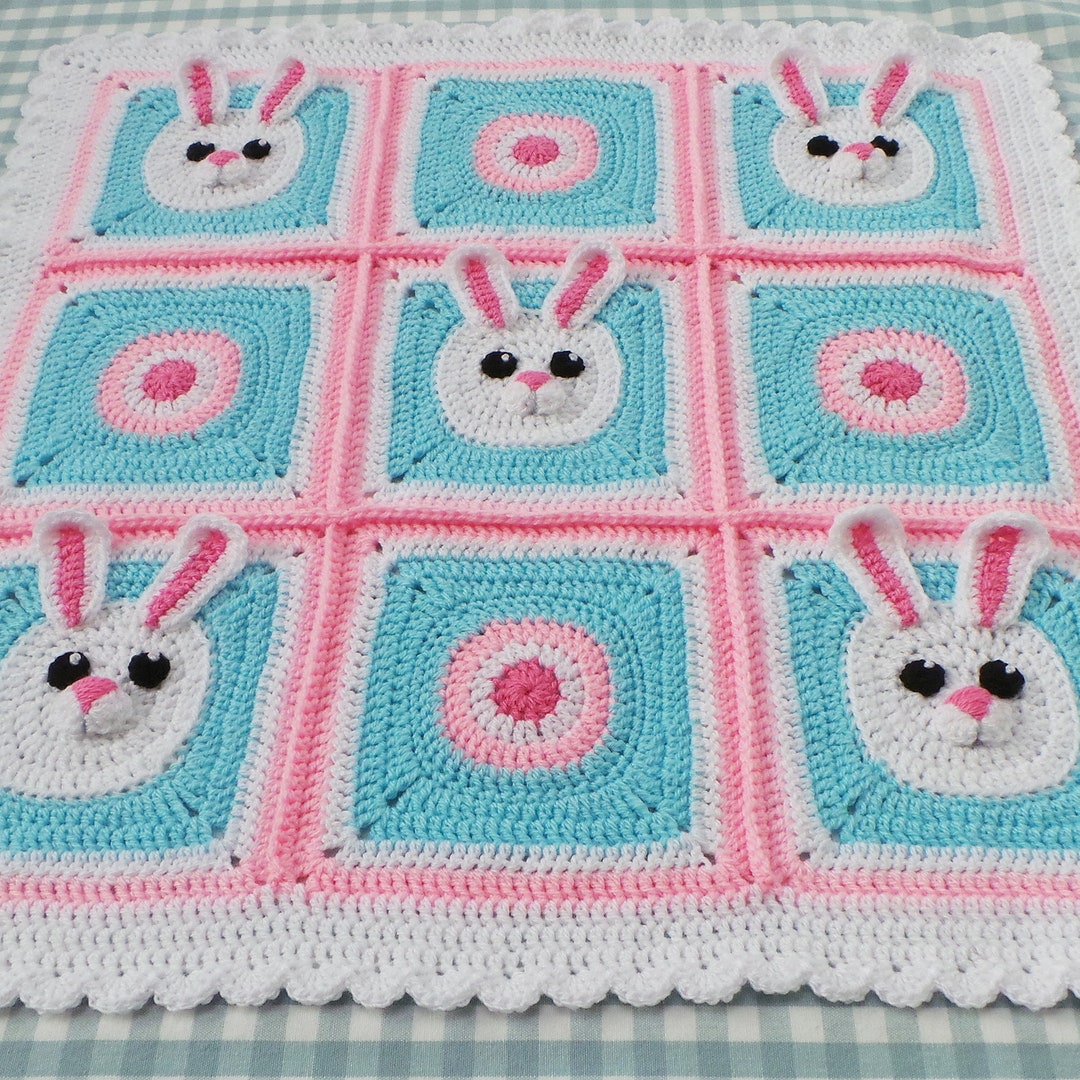 CROCHET BUNNY BLANKET Pattern Bunny Crochet Blanket Pattern, Crochet