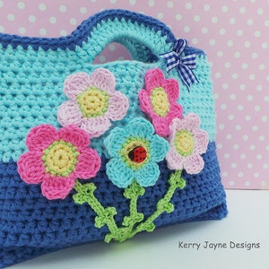 COCHET PATTERN Daisy Bag Pattern, girls bag pattern, Crochet Bag Pattern, Flower crochet Bag Pattern, Digital Crochet pattern, Purse Pattern