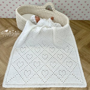 Heart Baby Blanket Crochet Pattern