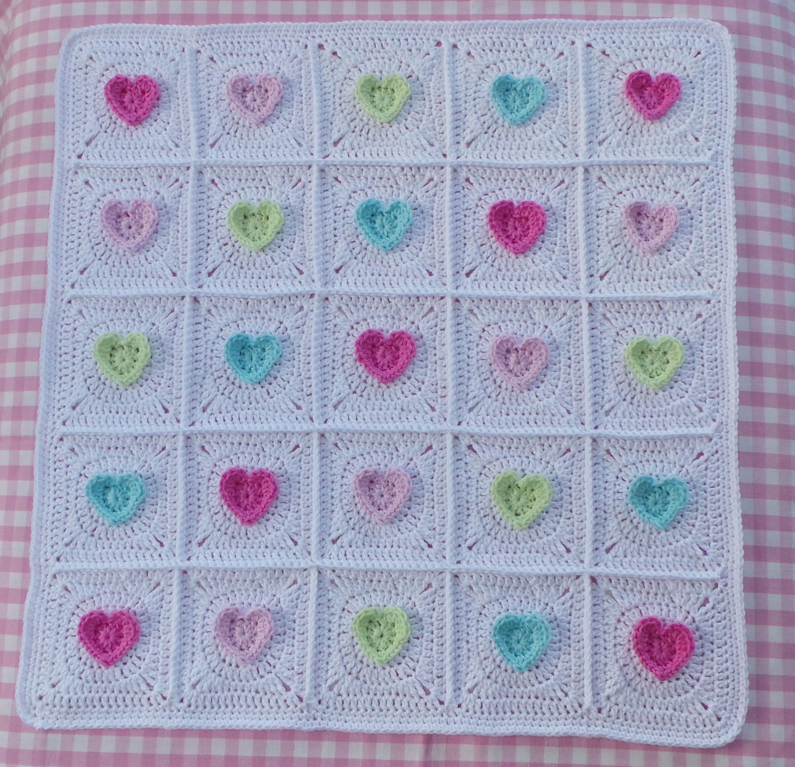 CROCHET PATTERN All Heart Blanket Crochet Blanket Pattern Baby Hearts ...
