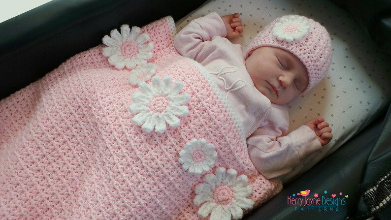 BABY BLANKET Crochet Pattern - Delightful Daisy Blanket Crochet Pattern - Includes detailed tutorial - Flower blanket crochet pattern - PDF bild 7