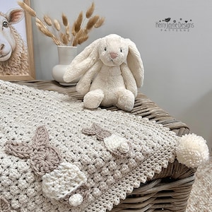 BABY BLANKET Crochet Pattern - Bunny Parade Blanket - Includes 2 Tutorials for Blanket and Bunnies 2 sizes included - PDF Crochet Pattern image 3