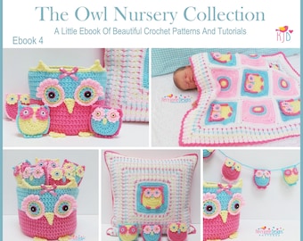 OWL NURSERY EBOOK of Crochet Patterns  Owl Nursery Patterns Owl Blanket Pattern Owl Pillow Pattern Owl Bunting Pattern Owl Basket Pattern