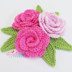 KERRYS CAMELLIA FLOWER Pattern Crochet Flower Pattern Flower And Leaf Crochet Pattern Crochet leaf pattern Flower Crochet Pattern leaves image 2