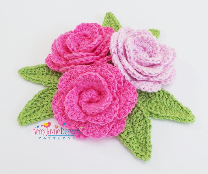 KERRYS CAMELLIA FLOWER Pattern Crochet Flower Pattern Flower And Leaf Crochet Pattern Crochet leaf pattern Flower Crochet Pattern leaves image 2