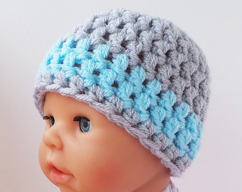 How to crochet - crochet hat pattern with photo tutorial, Baby Hat Pattern Winter hat pattern, Baby beanie pattern, Instant download pdf, Uk