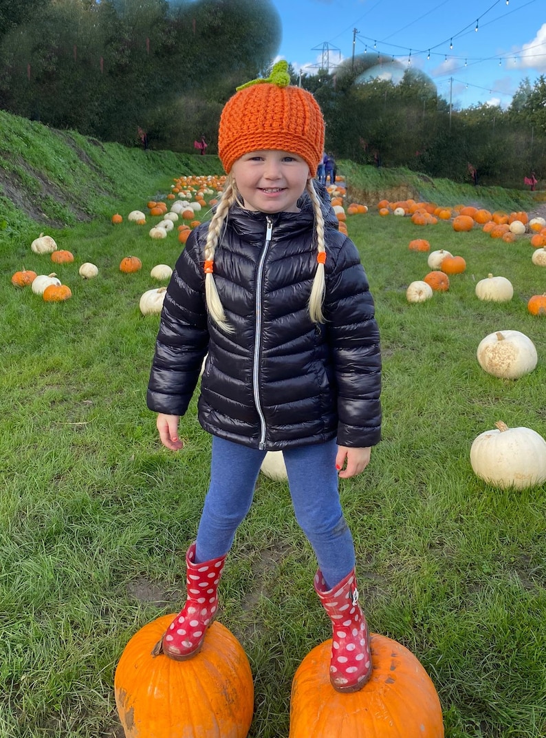 Pumpkin Hat Crochet Pattern, Halloween Crochet Hat, Baby to Adult, 6 Sizes, UK USA Terms, PDF Pattern image 9