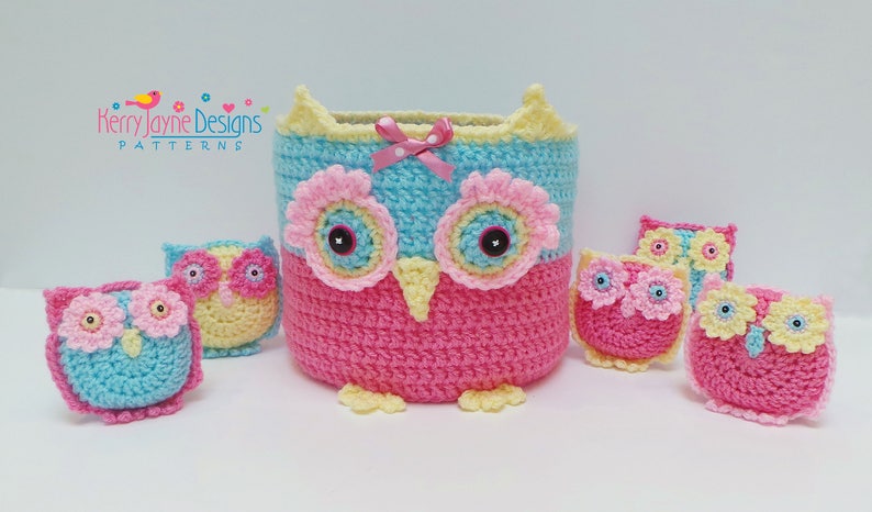 KERRY'S OWL BASKET and Owlets Crochet Pattern Crochet Amigurumi Owls Pattern A Basket full of Owlets Owl Toy Crochet Pattern and Tutorial image 3