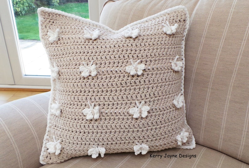 CROCHET PILLOW Pattern Butterfly pillow pattern Crochet Butterfly cushion Chunky crochet pillow pattern image 2