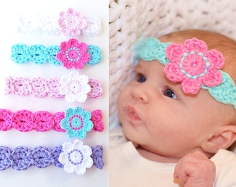 HEADBAND PATTERN By KerryJayneDesigns, BABY Headband Pattern Flower Headband pattern Crochet Headband pattern 8 sizes easy headband Uk Pdf