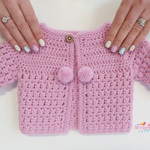 BABY CARDIGAN, CROCHET Pattern, Unisex cardigan, Photo Tutorial, Baby Girl Cardigan, Baby Boy Cardigan, Preemie Baby, Sizes Prem up to 2 yrs image 5