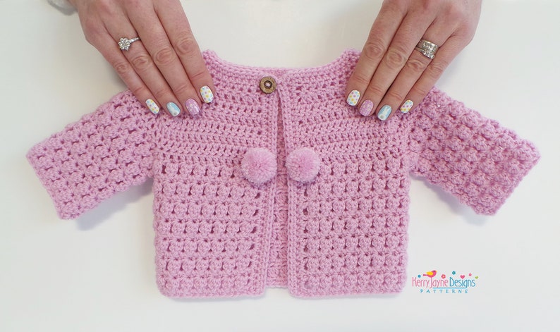 BABY CARDIGAN, CROCHET Pattern, Unisex cardigan, Photo Tutorial, Baby Girl Cardigan, Baby Boy Cardigan, Preemie Baby, Sizes Prem up to 2 yrs image 5