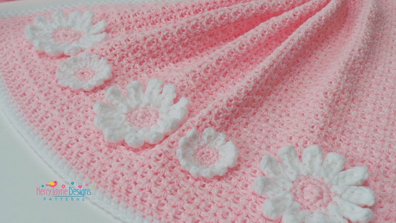 BABY BLANKET Crochet Pattern - Delightful Daisy Blanket Crochet Pattern - Includes detailed tutorial - Flower blanket crochet pattern - PDF bild 6