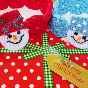CROCHET HEADBAND PATTERN Snowman headband pattern Christmas crochet pattern 8 sizes Crochet snowman pattern Baby headband pattern Usa No1A image 4