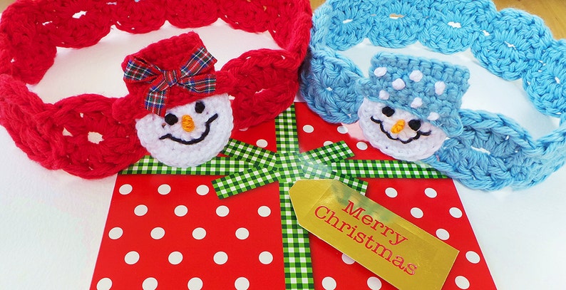 CROCHET HEADBAND PATTERN Snowman headband pattern Christmas crochet pattern 8 sizes Crochet snowman pattern Baby headband pattern Usa No1A image 4