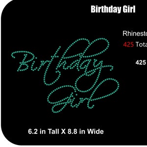 Birthday Girl Rhinestone Digital Download - SVG Sticky Flock Template