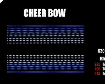 Cheer Bow strass SVG-sjabloon - EPS Instant Download - Sticky Flock-patroon