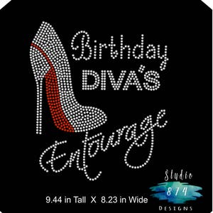 BIRTHDAY Diva Queen Girl's Entourage Rhinestone Bling | Etsy