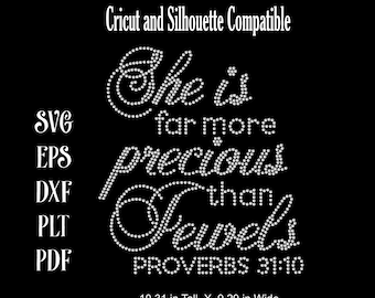 Faith Rhinestone SVG Template - Scripture EPS Instant Download Sticky Flock