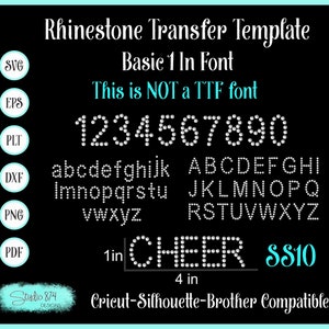 Rhinestone Alphabet Font Letters Template DOWNLOAD - Basic Single Line Font - Upper, Lower, and #s - 1 in - Cut Ready- Transfer Sticky Flock
