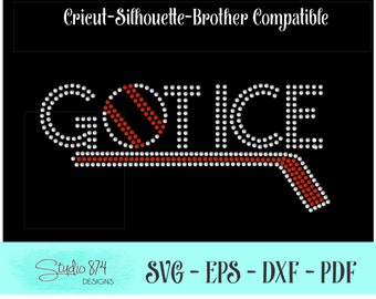 Descarga digital SVG de diamantes de imitación de hockey - Plantilla de transferencia de Stickly Flock - Got Ice