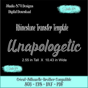 Unapologetic Rhinestone Instant Download SVG, EPS Digital Transfer Template - BLM - Afro Girl