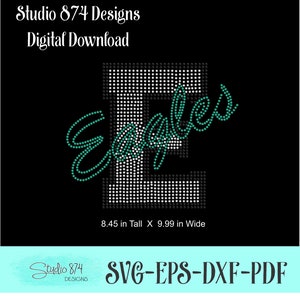 Eagles Mascot - School logo - Rhinestone Transfer Template Pattern Stencil - DOWNLOAD SVG Cut File DIY - Sticky Flock