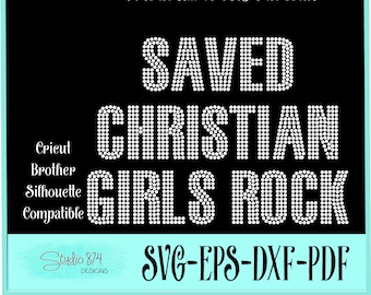 Rhinestone Instant Download SVG - Christian Girls Rock Digital Template