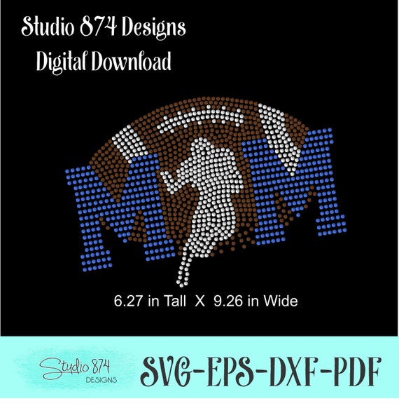 Football Mom - Rhinestone Transfer Template Pattern Stencil Football Mom - DOWNLOAD SVG Cut File DIY - Sticky Flock - R4