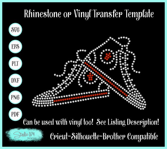 Converse Rhinestone SVG Template, Shoe EPS Digital Download, Faux Rhinestone Design, Sticky Flock Stencil