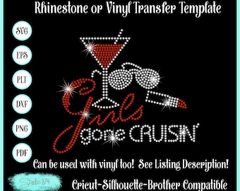 Cruise Rhinestone SVG Template - Girls Trip EPS Instant Download