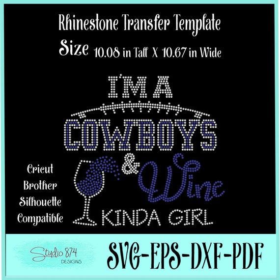 Download Free Cowboys Rhinestone Instant Download Svg Cowboys And Wine Etsy SVG Cut Files